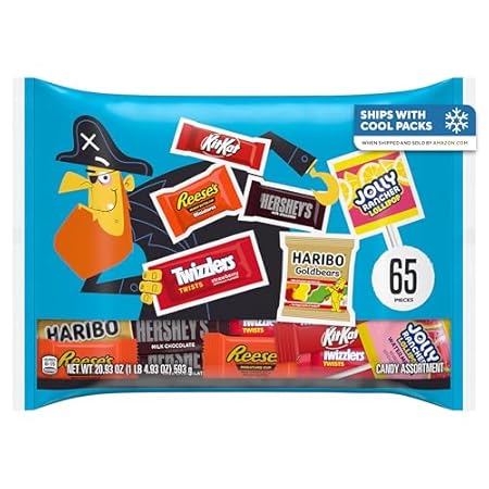 Hershey Miniatures Assorted Flavored, Halloween Candy Bag, 20.93 oz (65 Pieces)