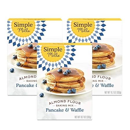 Simple Mills Almond Flour Pancake & Waffle Mix, Original - Gluten Free, Plant Based, Paleo Friendly, Breakfast 10.7 Ounce (Pack of 3)