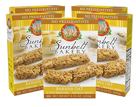 Sunbelt Bakery Banana Oat Chewy Granola Bars, 50-0.9 OZ Bars (5 Boxes)