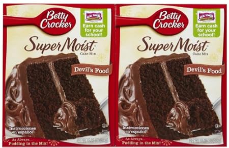 Betty Crocker Super Moist Devils Food Cake Mix, 15.25 oz, 2 pk