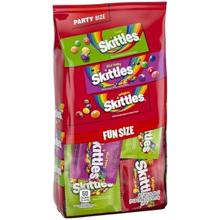 SKITTLES Original Assorted Halloween Candy Bulk Variety Pack – Wild Berry, Sour, Chewy Candy, 26.46 Oz