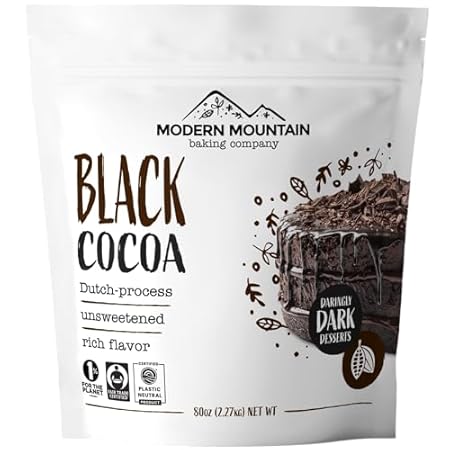 Black Cocoa Powder (5 lb) Bake the Darkest Chocolate Baked Goods, Achieve Rich Chocolate Flavor, Natural Substitute for Black Food Coloring, Dutch-Processed Cocoa Powder, Unsweetened, Extra Dark, Fair Trade Certified