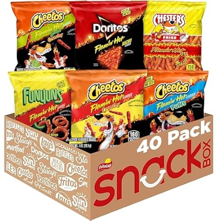 Frito-Lay Flamin' Hot Mix, Variety Pack (Pack of 40), Packaging May Vary