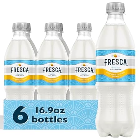 Fresca Grapefruit Citrus Sparkling Soda Water Bottles, 16.9 fl oz, 6 Pack