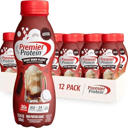 Premier Protein Shake, Limited Edition, Root Beer Float, 30g Protein, 1g Sugar, 24 Vitamins & Minerals, Nutrients to Support Immune Health, 11.5 fl oz, 12 Pack