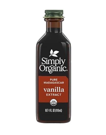 Simply Organic Pure Madagascar Vanilla Extract, 4-Ounce Glass Jar, Certified Organic, Sugar-Free Flavor For Smoothies (Pack of 1)