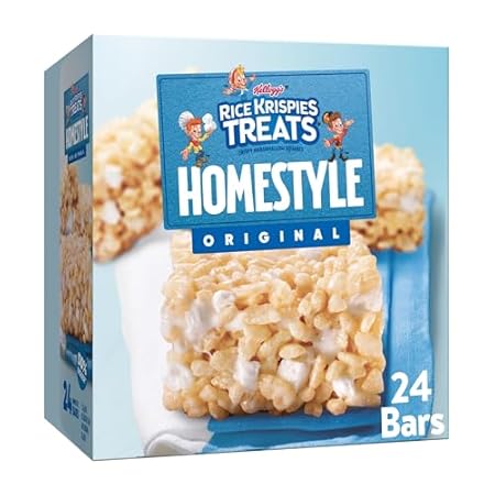 Rice Krispies Treats Homestyle Marshmallow Snack Bars, Kids Snacks, Lunch Snacks, Original, 27.9oz Box (24 Bars)