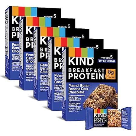KIND Breakfast Protein Bars, Peanut Butter Banana Dark Chocolate, Healthy Snacks, Gluten Free, 8g Protein, 30 Count