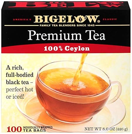 Bigelow 100 Count Premium Blend Black Tea (Case of 10), Contains 1,000 Total Individually Wrapped Tea Bags, Full Caffeine