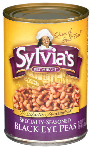 SYLVIAS BLACK EYE PEAS SEASONED - 15 OZ