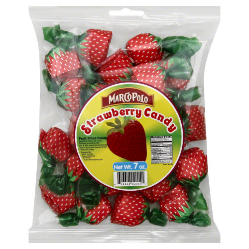 MARCO POLO CANDY HARD STRAWBERRY - 7 OZ