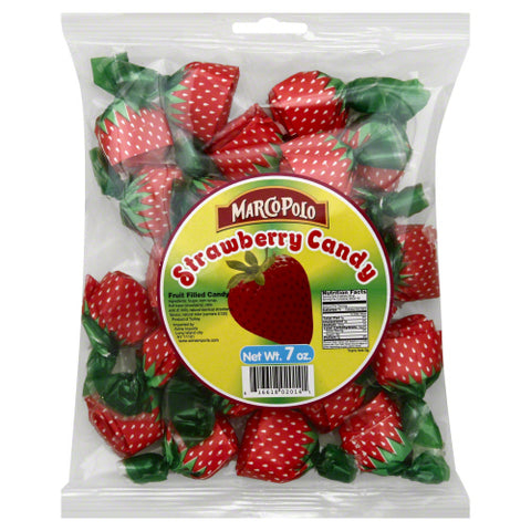 MARCO POLO CANDY HARD STRAWBERRY - 7 OZ