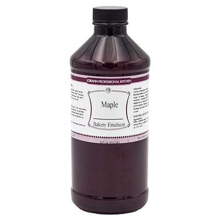 LorAnn Oils Maple Bakery Emulsion: True Essence, Ideal for Boosting Fruit Tones in Cakes, Cookies & Desserts, Gluten-Free, Keto-Friendly, Extract Substitute Essential for Your Kitchen, 16 Oz