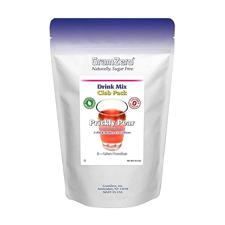 GramZero Prickly Pear Zero Calorie Sugar Free Drink Mix, Great For Nutrition Club Loaded Tea, Stevia Sweetened