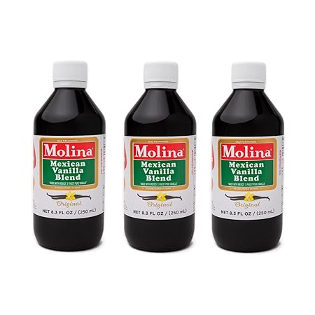 Molina Mexican Natural Vanilla Blend with Pure Vanilla Extract, 24.9 Fl Oz. (3 Pack of 8.3oz Bottles)