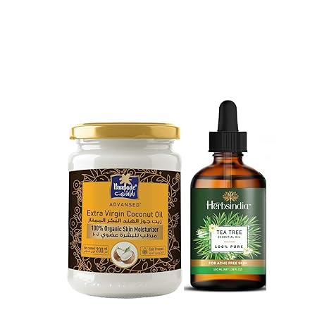 Parachute Advansed Virgin Coconut oil (skin) & Herbsindia Tea Tree oil