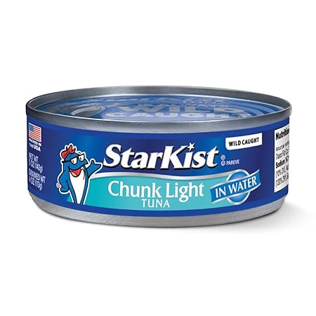 StarKist Chunk Light Tuna in Water, 5 oz (1 Pack) Canned Tuna Fish, Wild Caught, Gluten Free, Ready to Eat, Perfect for Salads, Keto Meals and Snacks, with 20g Protein & 90 Calories Per Serving