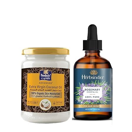 Parachute Advansed Virgin Coconut Oil (Skin) & Herbsindia Rosemary Essential oil