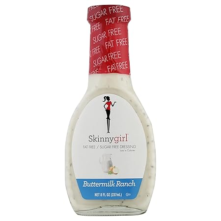 Skinnygirl Fat-Free Salad Dressing, Sugar-Free Buttermilk Ranch, 8 Ounce