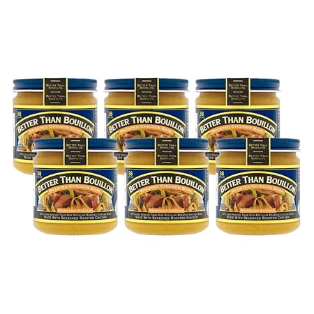 Better Than Bouillon Reduced Sodium Roasted Chicken Base, Made with Seasoned Roasted Chicken & Less Sodium, 38 Servings Per Jar 8 Ounce (Pack of 6)