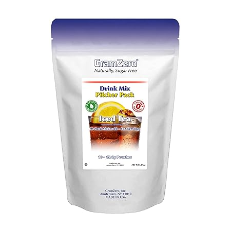 GramZero Iced Tea, Sugar Free Drink Mix, Pitcher Pack, Great For Nutrition Club Loaded Tea, Zero Calorie, Stevia Sweetened