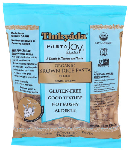TINKYADA PASTA BRWN RICE PENNE ORG - 12 OZ