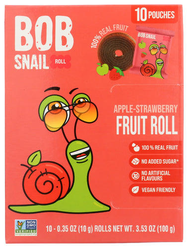 Bob Snail 
Fruit Rolls Appl Strwbry, 10 PK