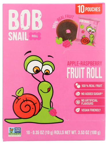 Bob Snail 
Fruit Rolls Appl Raspbry, 10 PK.