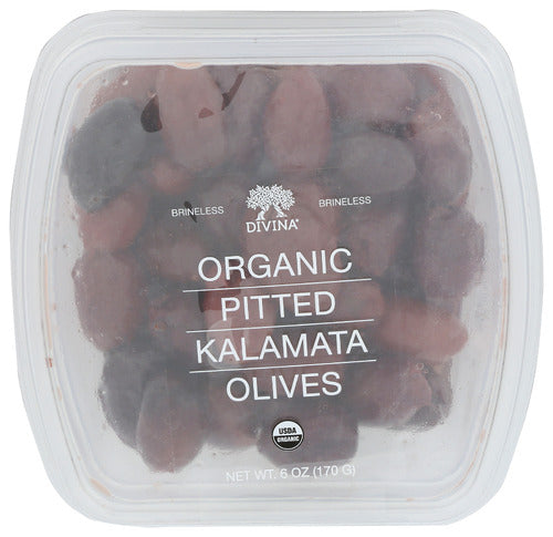 Divina 
Cup Olives Klmta Ptd Org, 6 OZ.