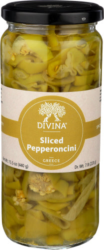 Divina 
Pepperoncini Slice Ntral, 15.5 OZ.