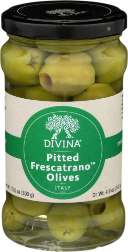 Divina 
Olives Pitted Frescatrano, 4.9 OZ.