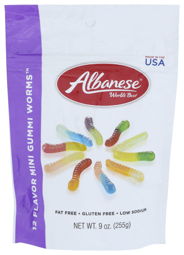 Albanese 
Gummi Worm Mini 12Vrty, 9 OZ.
