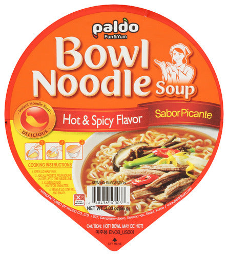 Paldo Noodle Bowl Hot & Spicy, 3.03 OZ.