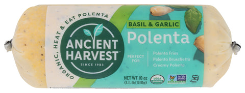 Ancient Harvest 
Polenta Basil & Grlc Org, 18 OZ.