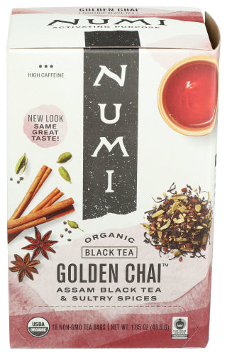 Numi Teas Tea Golden Chai, 18 BG.