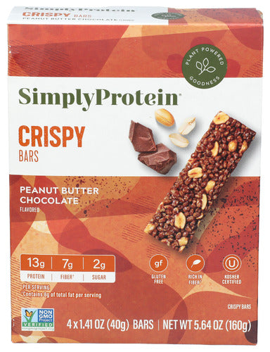 SIMPLYPROTEIN BAR SNACK PNT BT CHOC 4P - 5.64 OZ