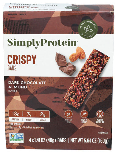 SIMPLYPROTEIN BAR SNACK DK CHOC AMD 4P - 5.64 OZ