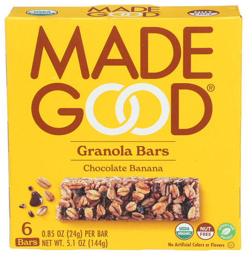 MADEGOOD BAR GRANOLA CHOC BANANA - 5.1 OZ