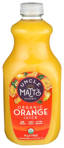 UNCLE MATTS ORGANIC JUICE ORANGE PULP FREE - 52 OZ