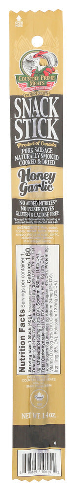 Country Prime M 
Snack Stck Hny Grlc Gf, 1.4 OZ.