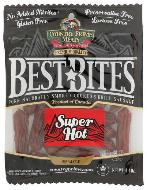 Country Prime M 
Bites Super Hot Gf, 4.4 OZ.