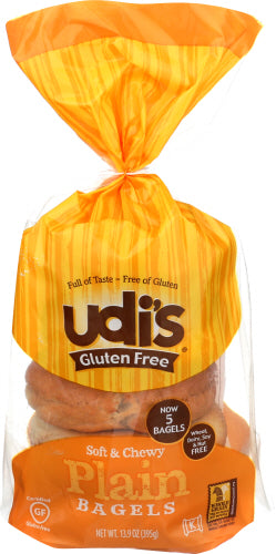 UDIS BAGEL PLAIN 4CT - 13.9 OZ
