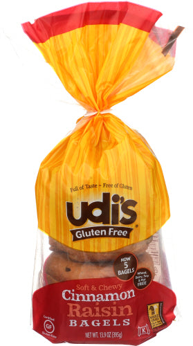UDIS BAGEL CNNMN RSN 5CT - 13.9 OZ
