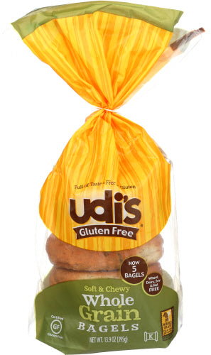 UDIS BAGEL WHL GRN 5CT - 13.9 OZ