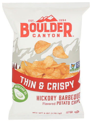 BOULDER CANYON CHIPS THIN CRSP HKRY BBQ - 6 OZ