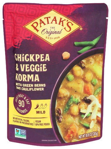 Pataks Meal Rte Korma Chickpea, 10.05 OZ.