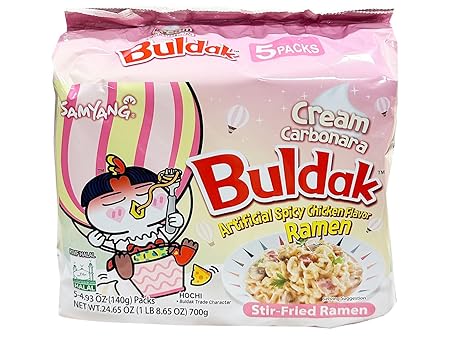 Samyang Cream Carbonara Flavor Buldak Ramen Pack of 5