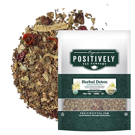 Organic Positively Tea Company, Herbal Detox, Herbal Tea, Loose Leaf, 16 Ounce