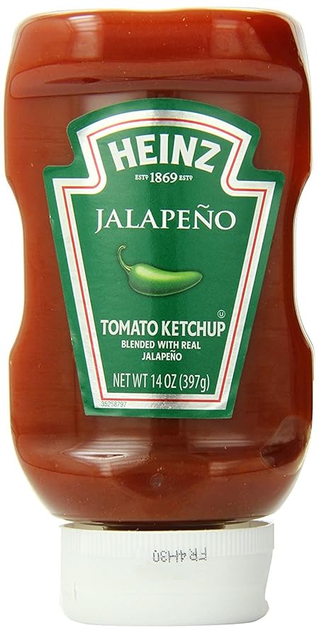 Heinz Blended Real Jalapeno Tomato Ketchup, 14 Oz, Pack of 6