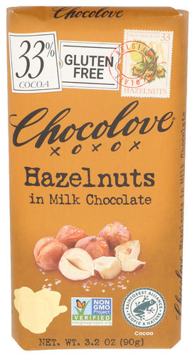 Chocolove 
Choc Bar Mlk Hazlnt, 3.2 OZ.